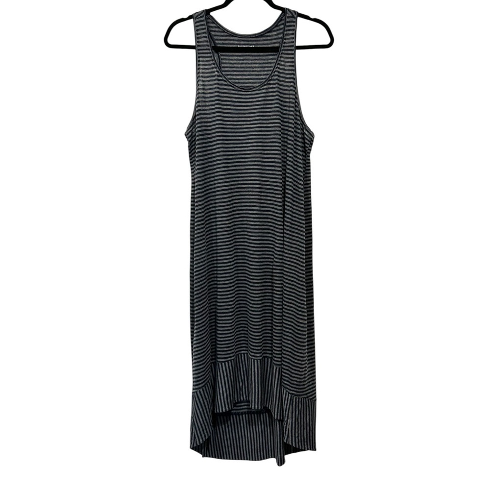 Eileen Fisher Sleeveless Striped Linen Midi Dress Linen Lagenlook Minimalist L